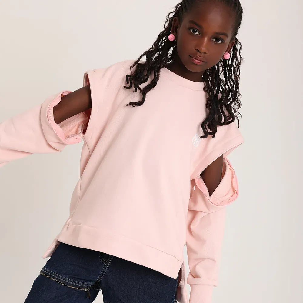 Zip and Switch Sweatshirt + Mystery Reveal print Box  (pink) - image 5