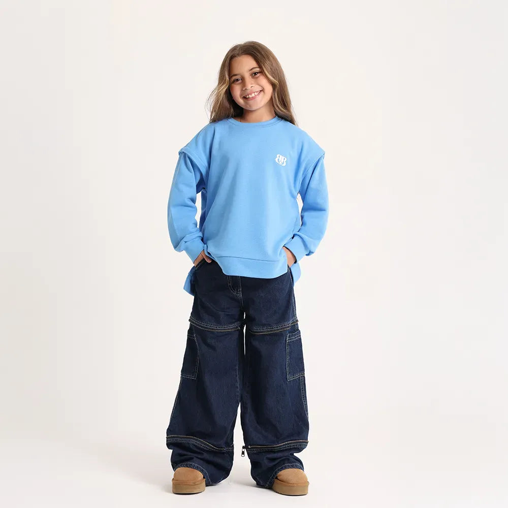 Zip and Switch denim Pants/shorts