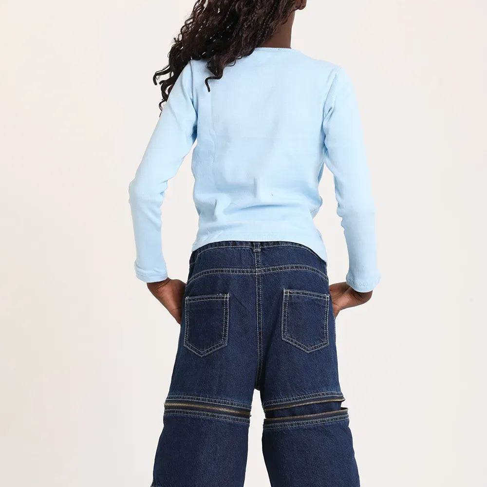 Zip and Switch denim Pants/shorts - image 4