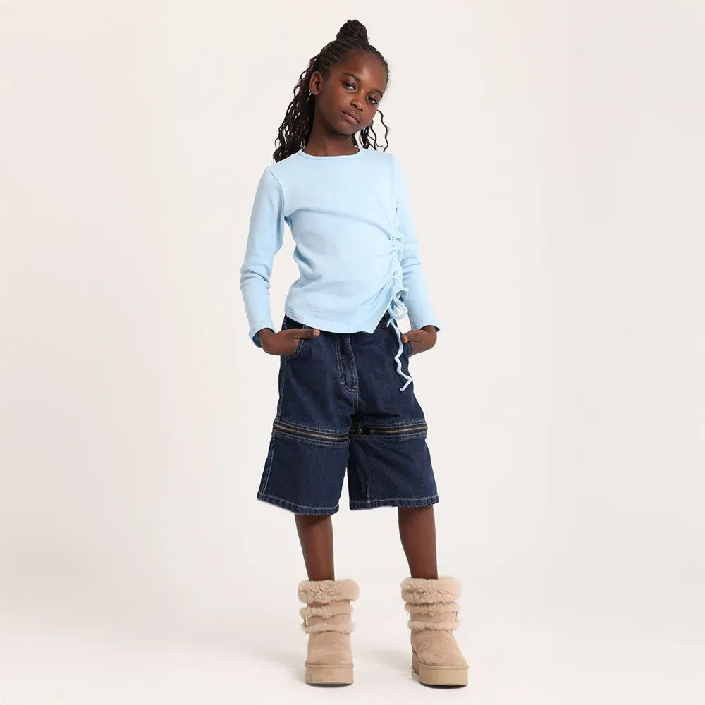 Zip and Switch denim Pants/shorts - image 8