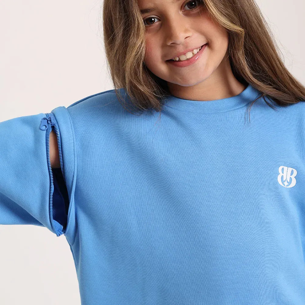 Zip and Switch Sweatshirt + Mystery Reveal print Box  (blue)