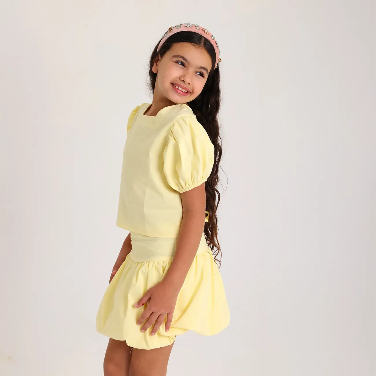 butter yellow Puff Set