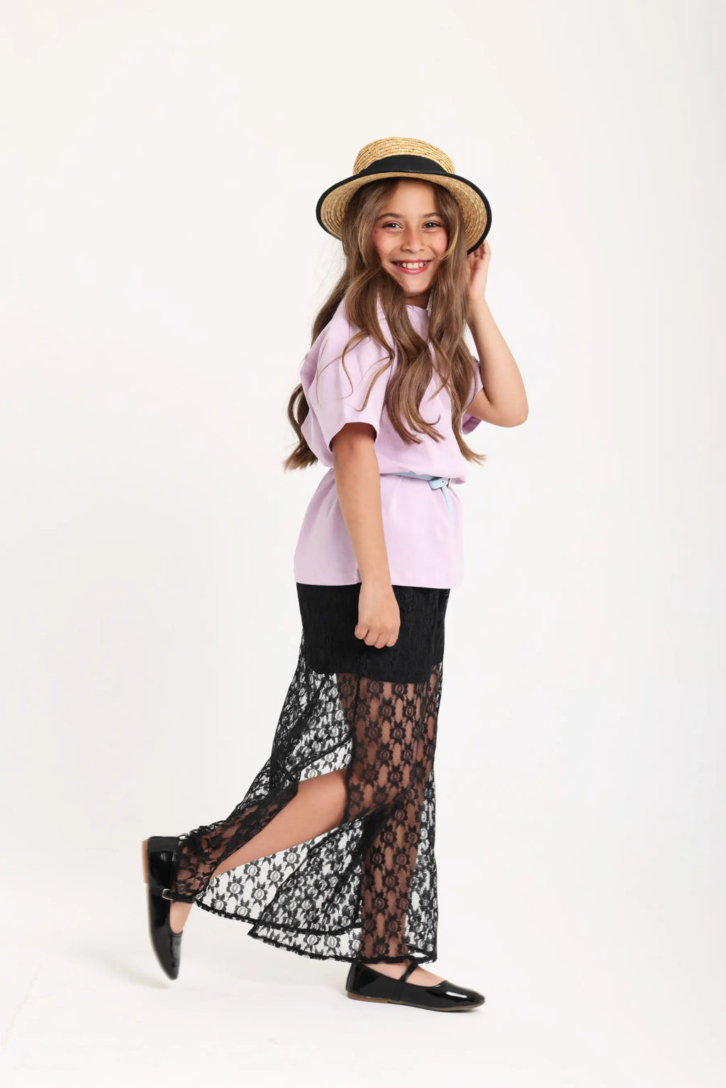 Black Lace skirt with side slit - image 3