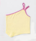 Asymmetric Ribbed Top Yellow